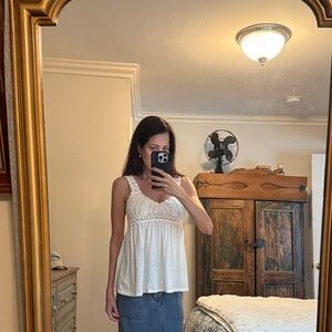 Lucky Brand white crochet top